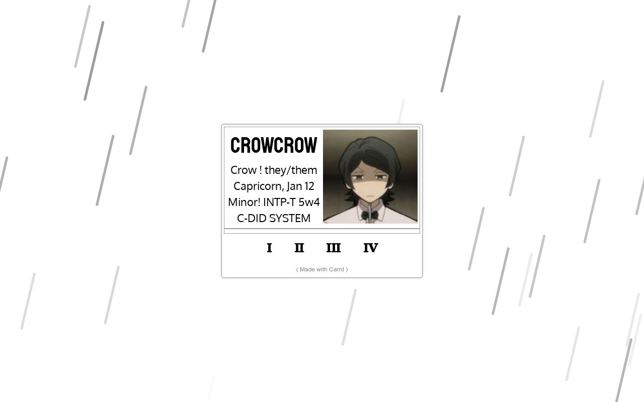 Carrd profile picture for @crowing